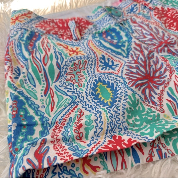 Lilly Pulitzer Callahan Shorts Let Minnow Coral Reef Print Size 00 NWT - Picture 12 of 12